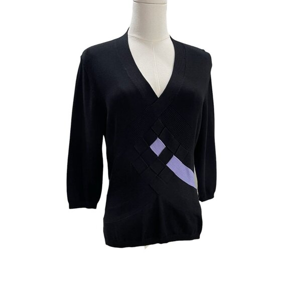 Jamie Sadock Silk Blend Black Top L Minimalist Modern Artsy Avant Garde Unique - Picture 8 of 9